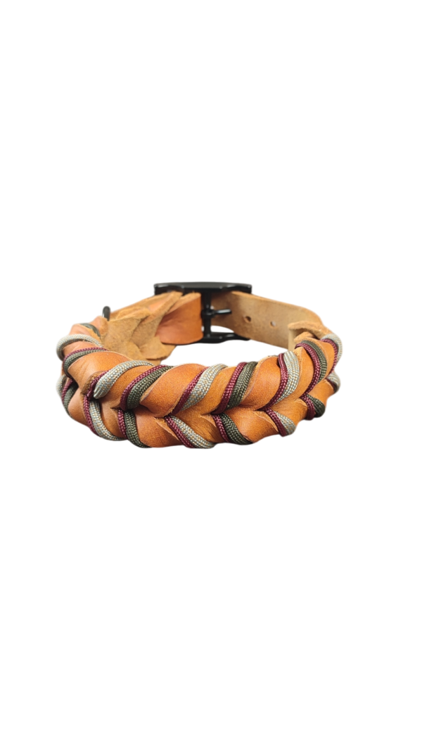 Lederhalsband Rustic Leaf
