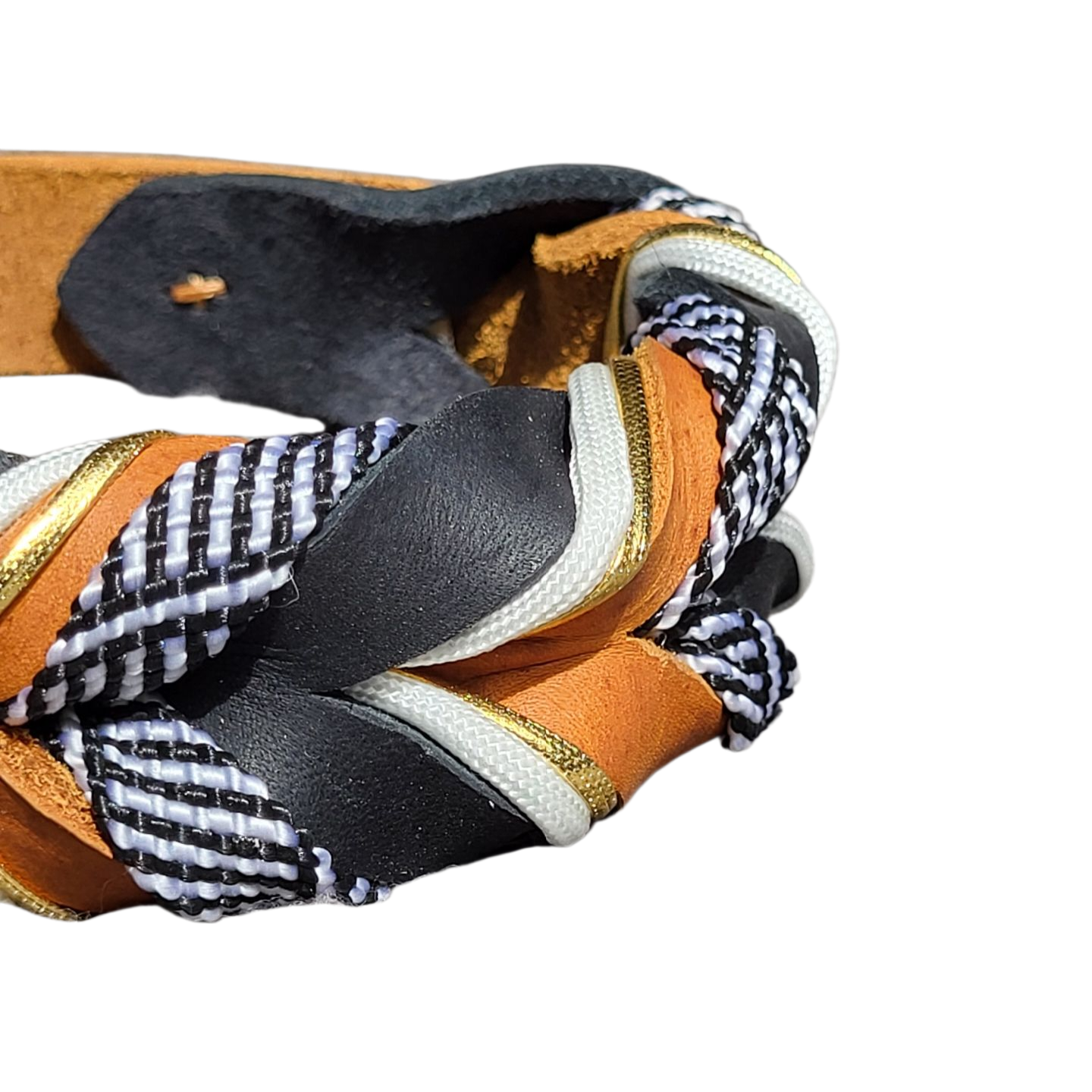 Lederhalsband Cognac Black – Bild 2