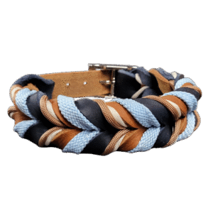 Lederhalsband Cognac-Midnight