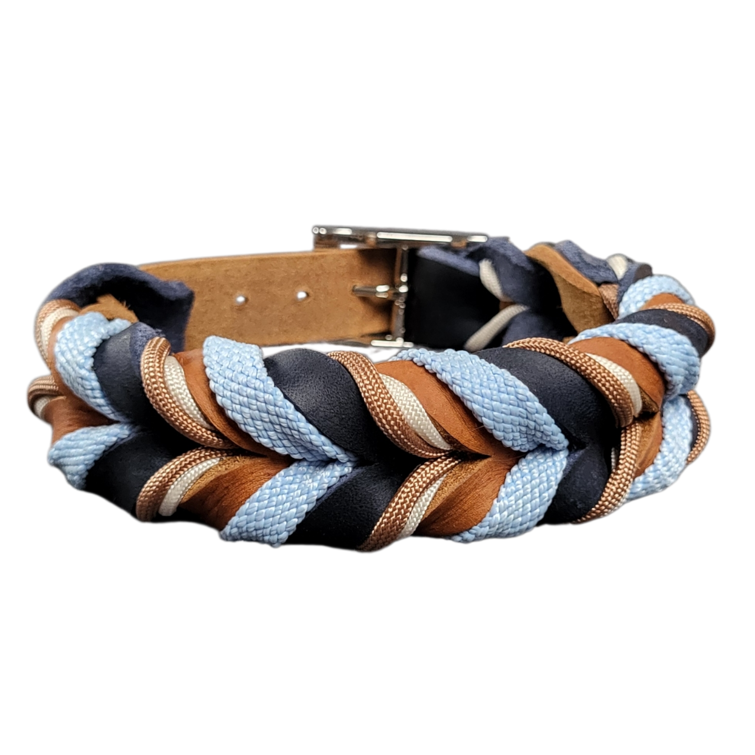 Lederhalsband Cognac-Midnight