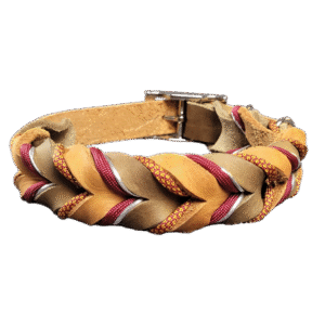 Lederhalsband Cognac Oliv